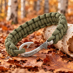 Moss Green Cobra Braid Fish Hook Bracelet