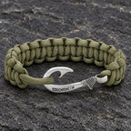 Moss Green Cobra Braid Fish Hook Bracelet