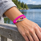 Neon Pink Adjustable Fish Hook Bracelet| Anklet  Glow Under Black Light