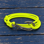 Neon Yellow Adjustable Fish Hook Bracelet| Anklet  Glow Under Black Light