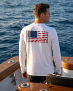 New Edition Chasing Fin's American Fish Flag Performance Patriotic Shirt Long Sleeve
