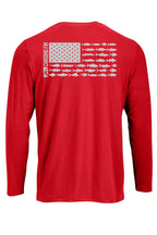 New Edition Chasing Fin's American Fish Flag Performance Patriotic Shirt Long Sleeve
