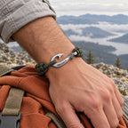 Olive Drab Cobra Braid Fish Hook Bracelet