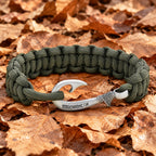 Olive Drab Cobra Braid Fish Hook Bracelet