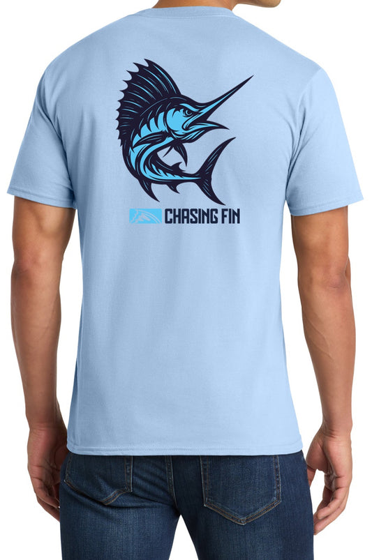 Chasing Fin Thrilling Marlin Blue T-Shirt