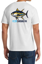 Tuna Chasing Fin - Tastic Bold White T -Shirt