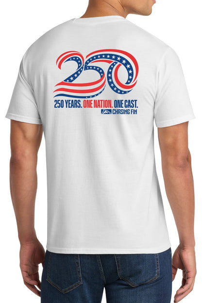 Chasing Fin America's 250th  Anniversary One Nation Limited Edition T shirt