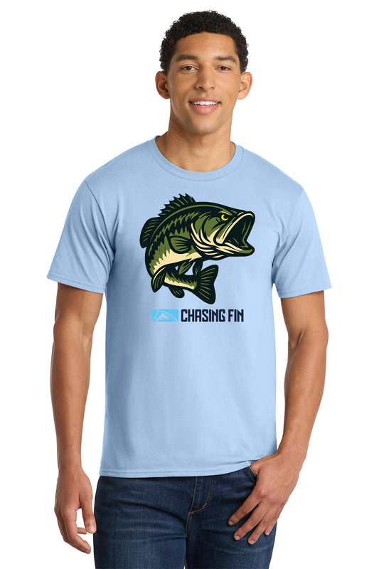 Chasing Fin Hooked on Bass Blue T shirt
