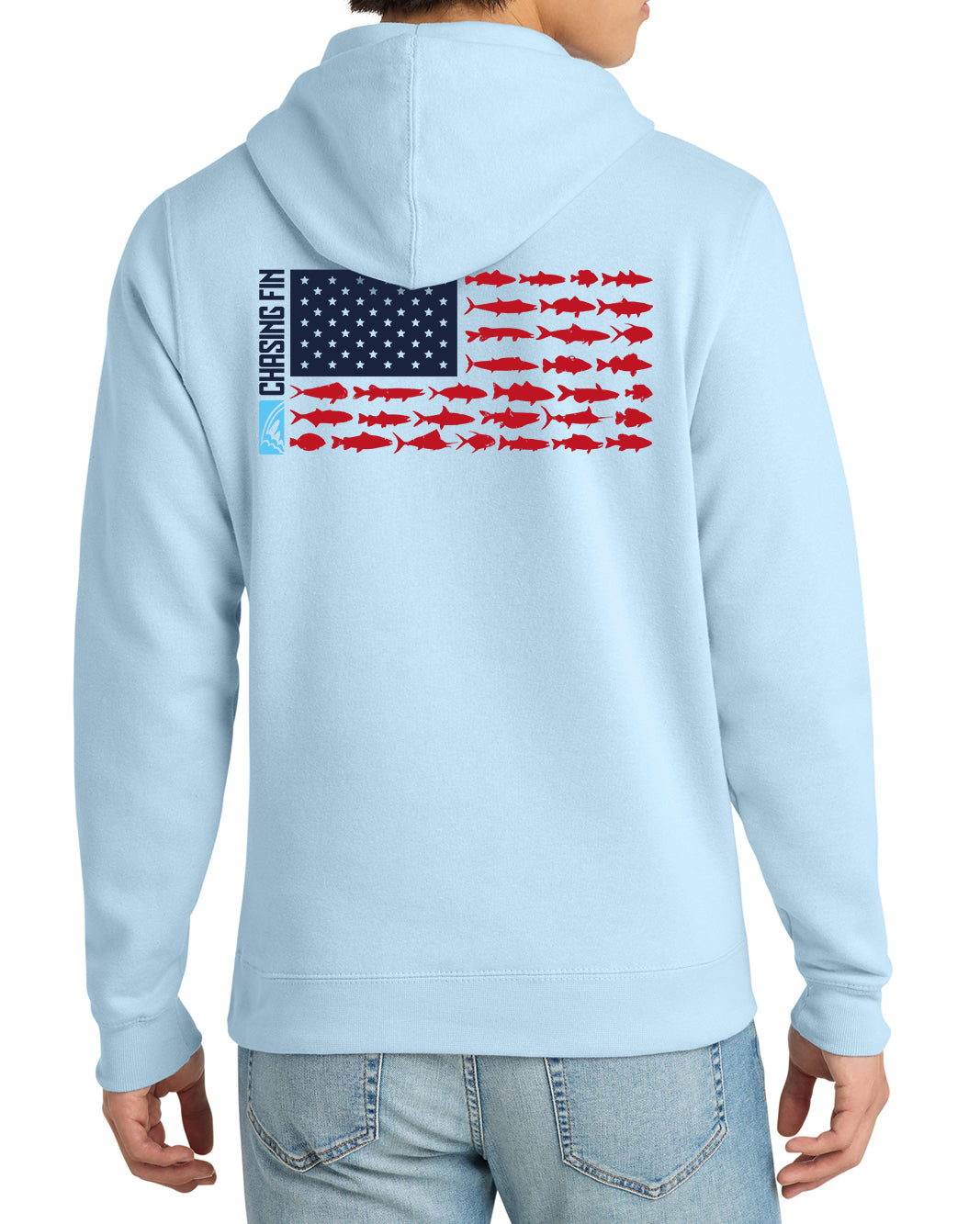 Patriotic Fish Flag Comfort Fleece Hoodie
