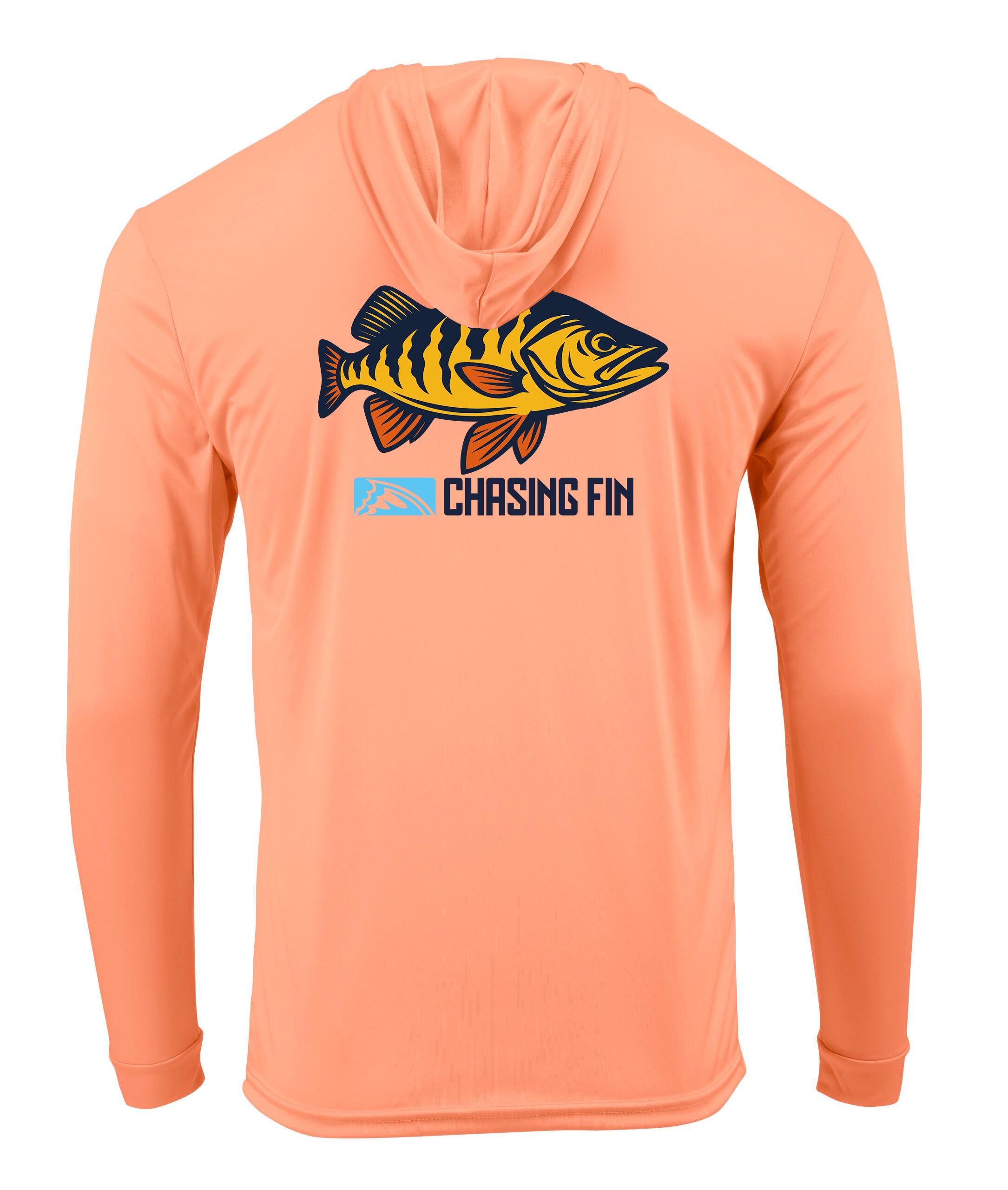 Peacock Bass Performance Shirt Long Sleeve with Hoodie - Chasing Fin New Edition
