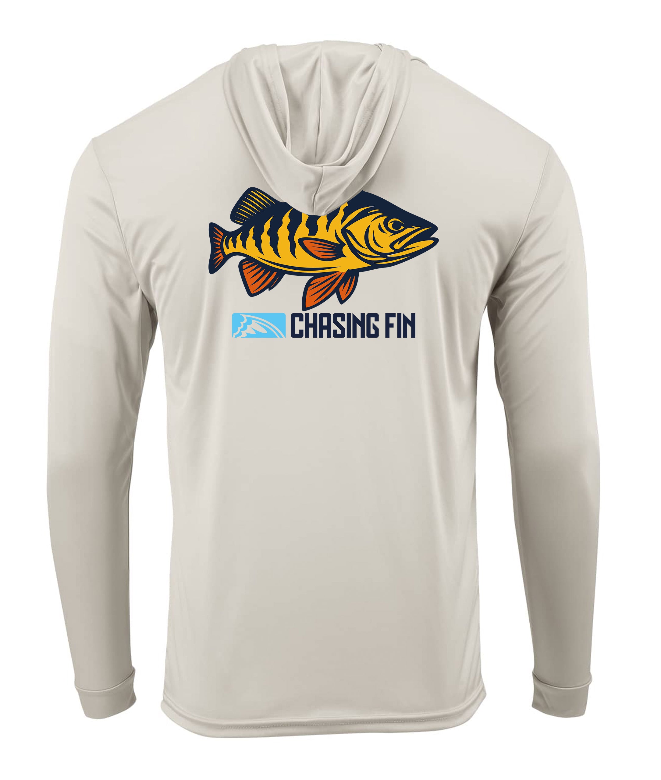 Peacock Bass Performance Shirt Long Sleeve with Hoodie - Chasing Fin New Edition
