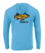 Peacock Bass Performance Shirt Long Sleeve with Hoodie - Chasing Fin New Edition
