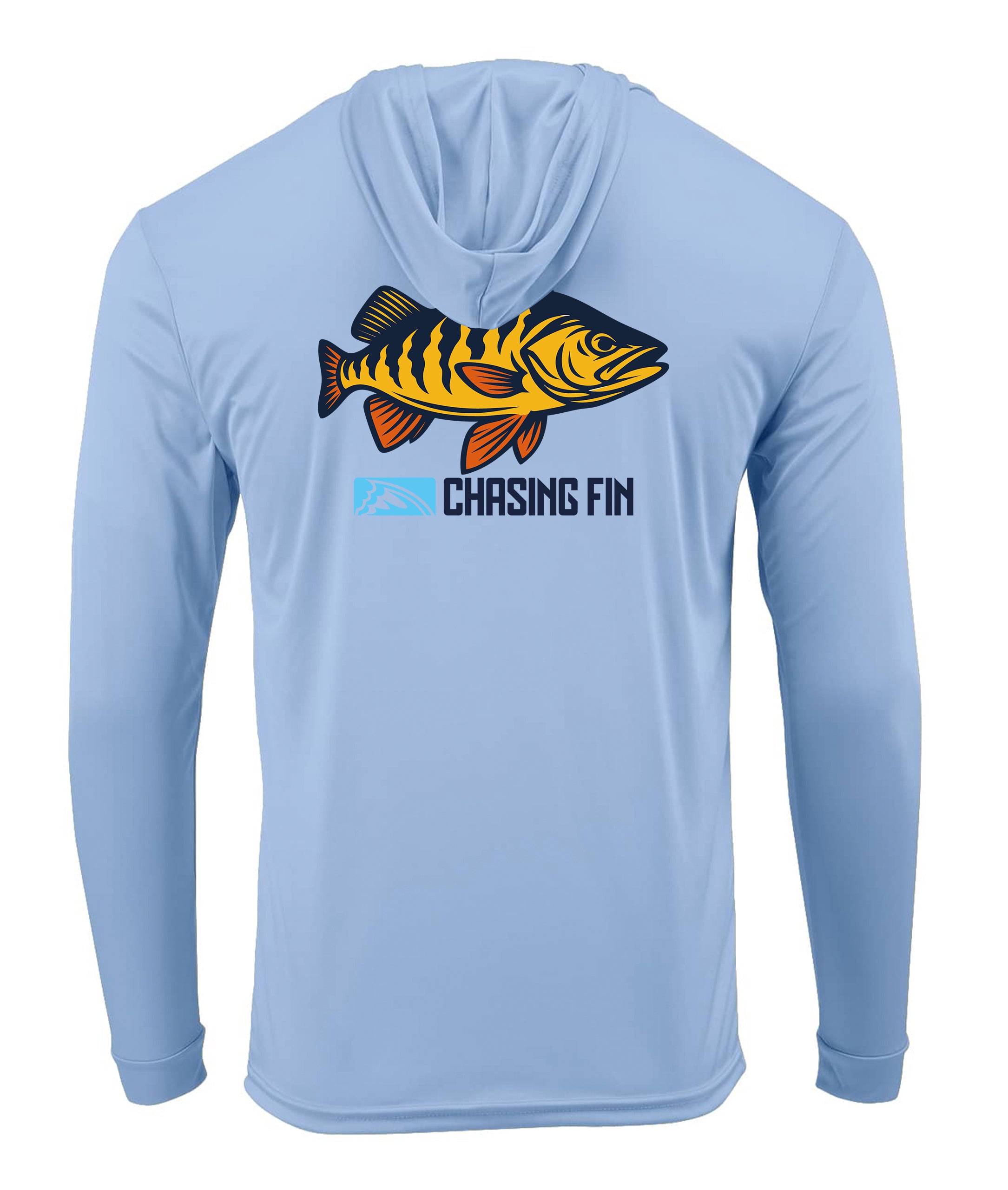 Peacock Bass Performance Shirt Long Sleeve with Hoodie - Chasing Fin New Edition

