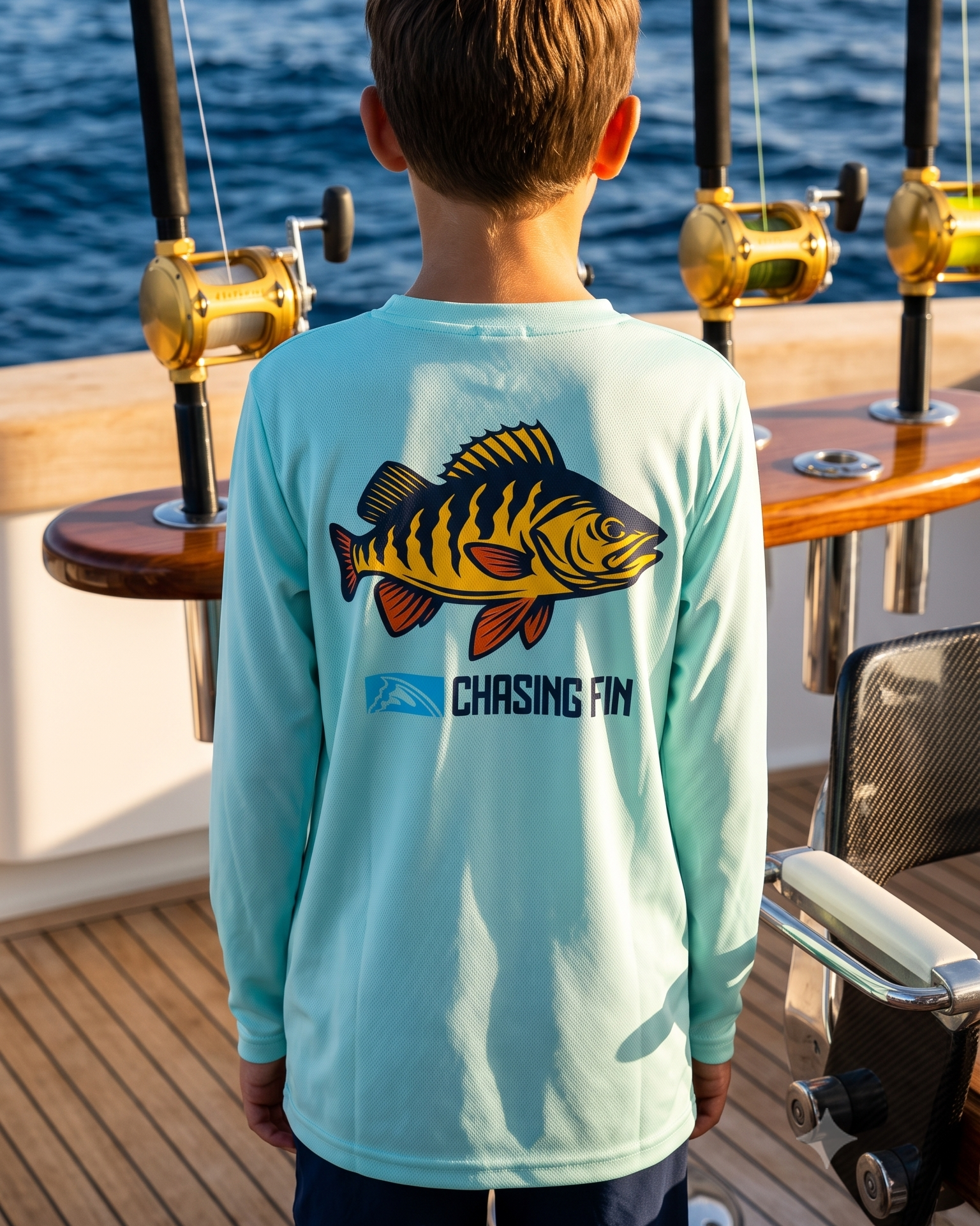Peacock Bass Youth Performance Long Sleeve Shirt
