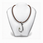 Peridot 950 Solid Silver Signature Hook Premium Leather Necklace - Artisan Legacy™