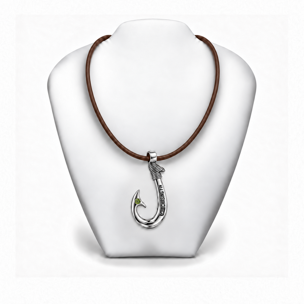 Peridot 950 Solid Silver Signature Hook Premium Leather Necklace - Artisan Legacy™