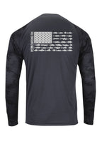 ProFin Camo American Fish Flag Patriotic Performance Long Sleeve Shirt Aqua
