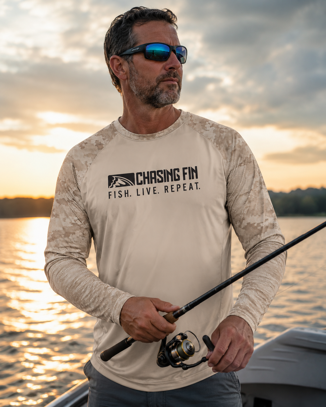ProFin Camo FISH LIVE REPEAT Performance Long Sleeve Shirt
