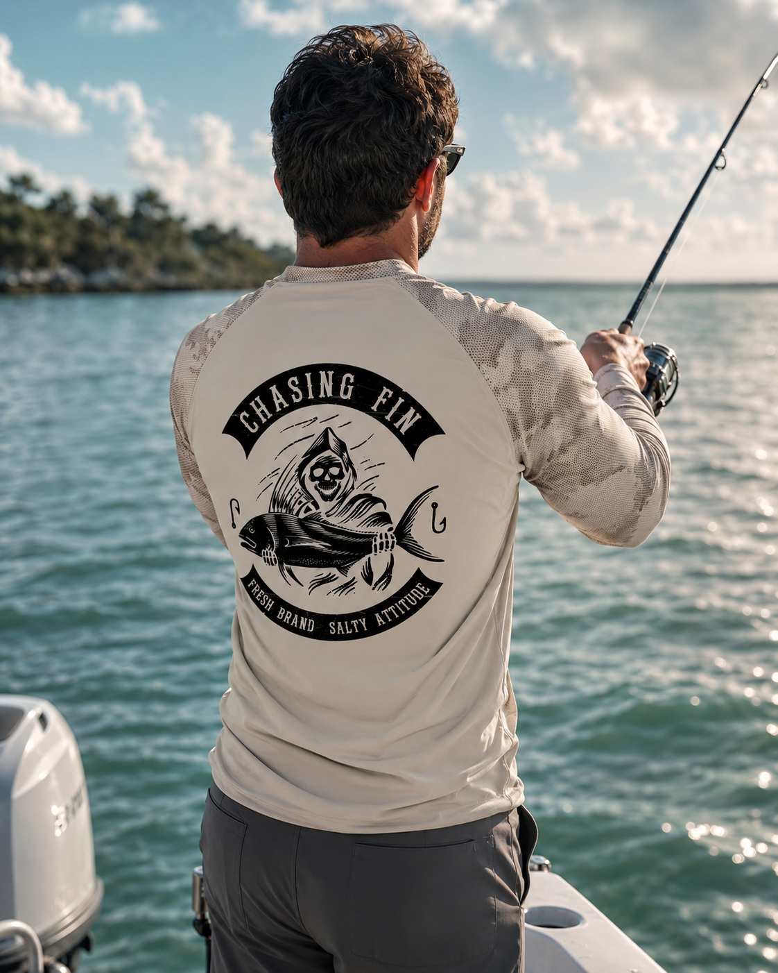 ProFin Camo Performance Long Sleeve Shirt Saltwater Reaper Sand color
