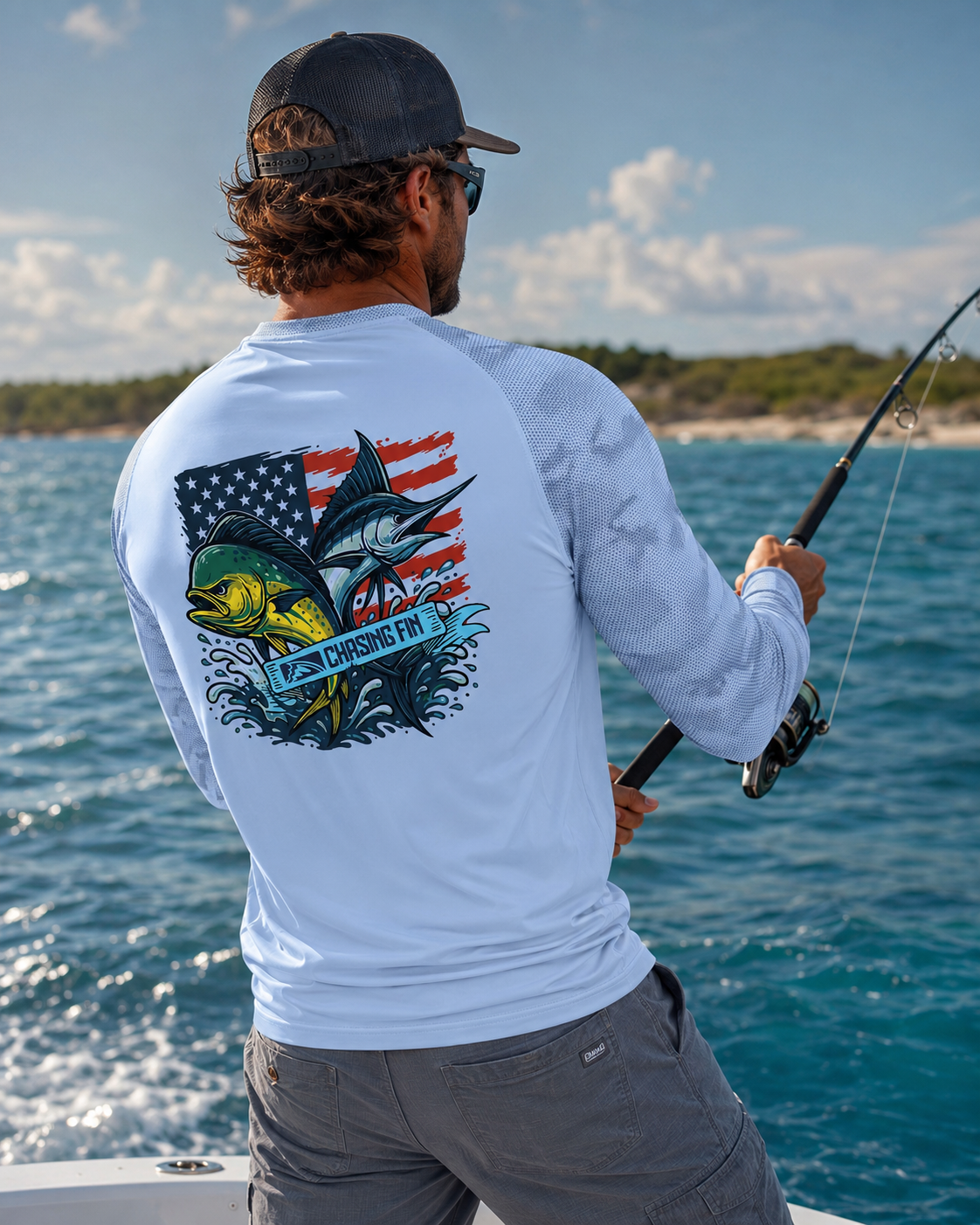 Pro Fin Camo Mahi Marlin Performance Long Sleeve Shirt
