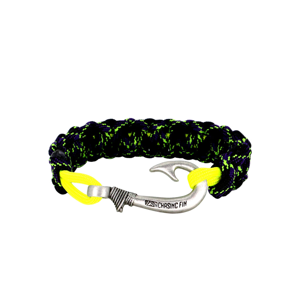 Yellowfin Fury Cobra Braid Fish Hook Bracelet- Glow in the Dark