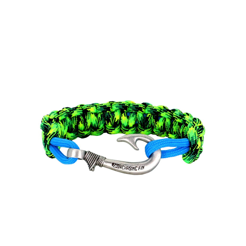 Mahi-Mahi Cobra Braid Fish Hook Bracelet- Glow in the dark.