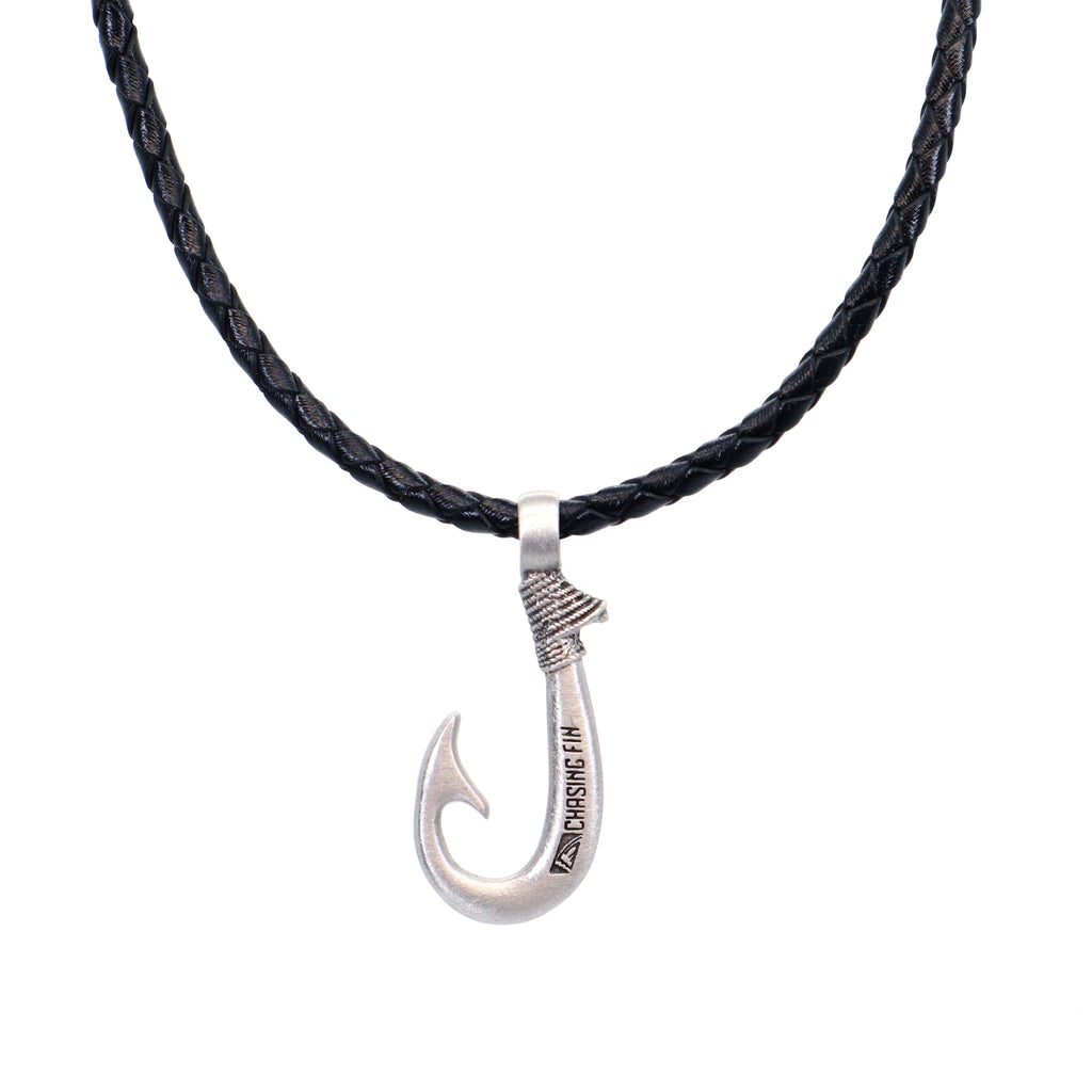 Genuine Leather Necklace Fish Hook  with Magnetic Lock Clasp -New Edition