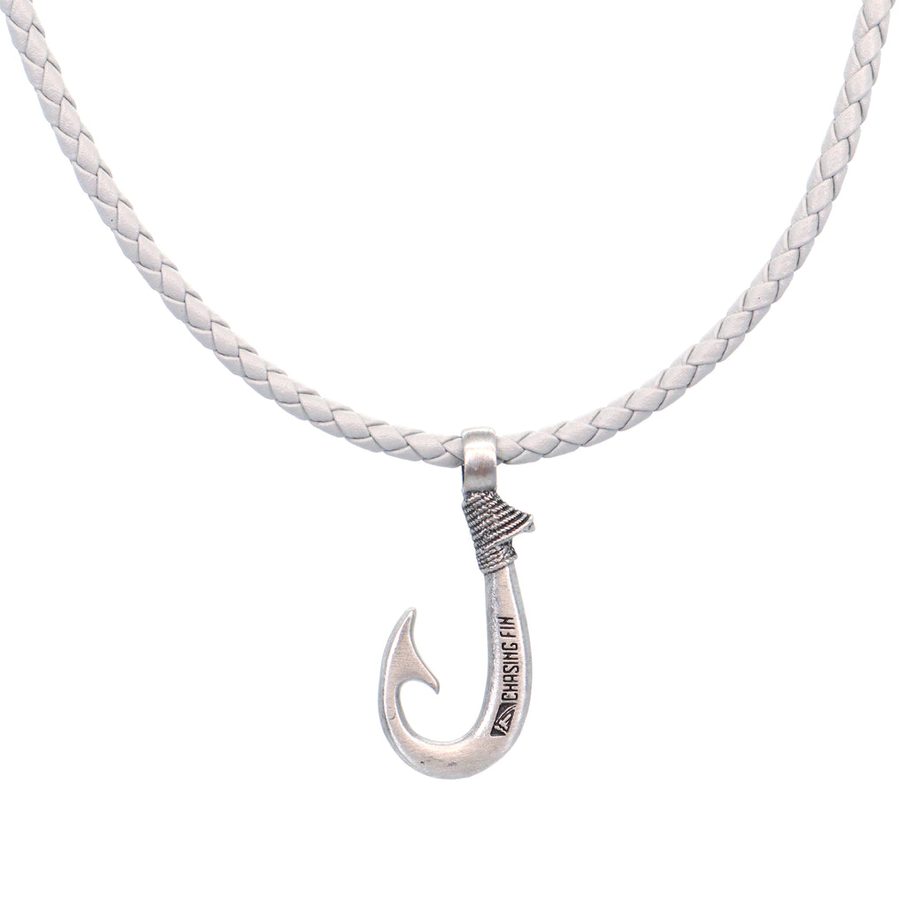 Genuine Leather Necklace Fish Hook  with Magnetic Lock Clasp -New Edition
