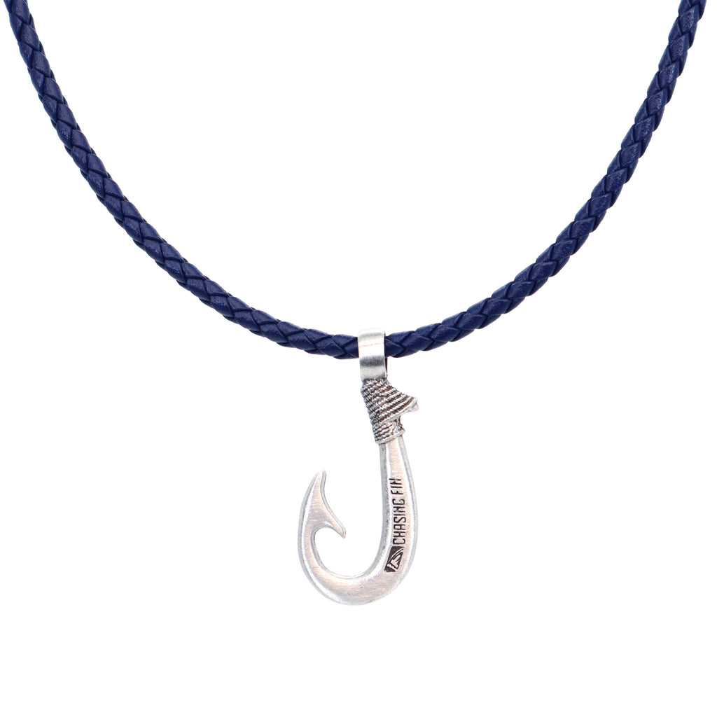 Genuine Leather Necklace Fish Hook  with Magnetic Lock Clasp -New Edition