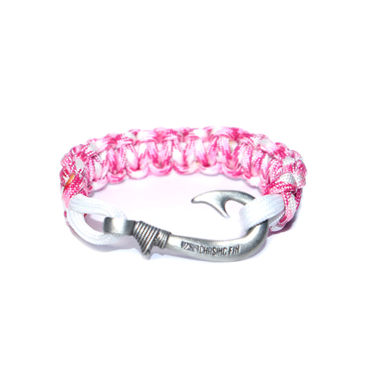 Cancer Awareness Cobra Braid Fish Hook Bracelet