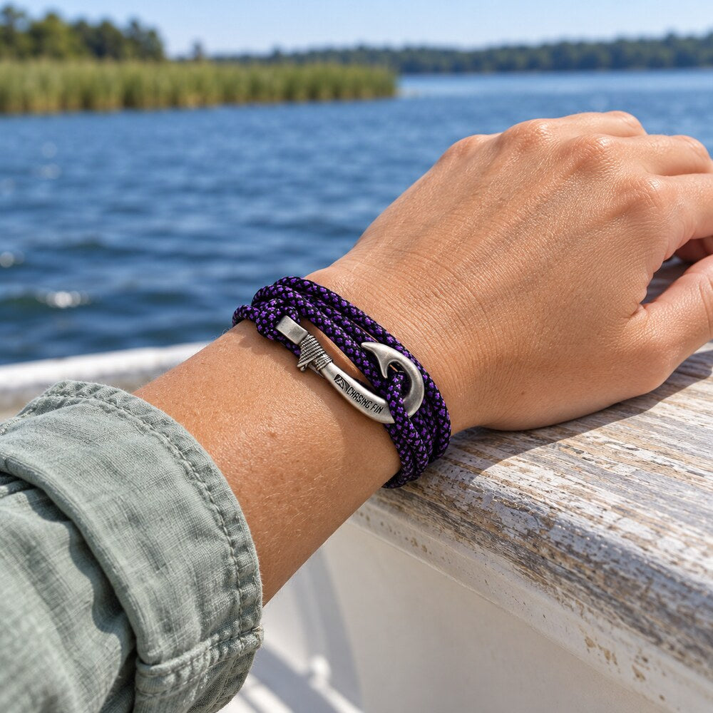 Purple porpoise Fish Hook Bracelet | Anklet