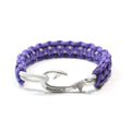 Purple & Silver Slim Cobra Braid Fish Hook Bracelet
