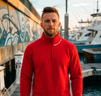 Reel First. Talk Later - Fleece 1/4-Zip Pullover Sweatshirt | Unisex Cotton Blend Quarter Zip - Chasing Fin New Collection