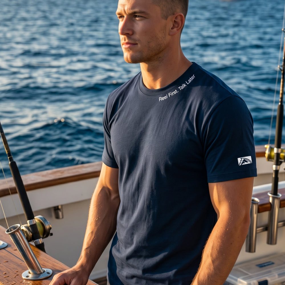 Reel First. Talk Later - T-shirt Heavyweight - Chasing Fin New Collection
