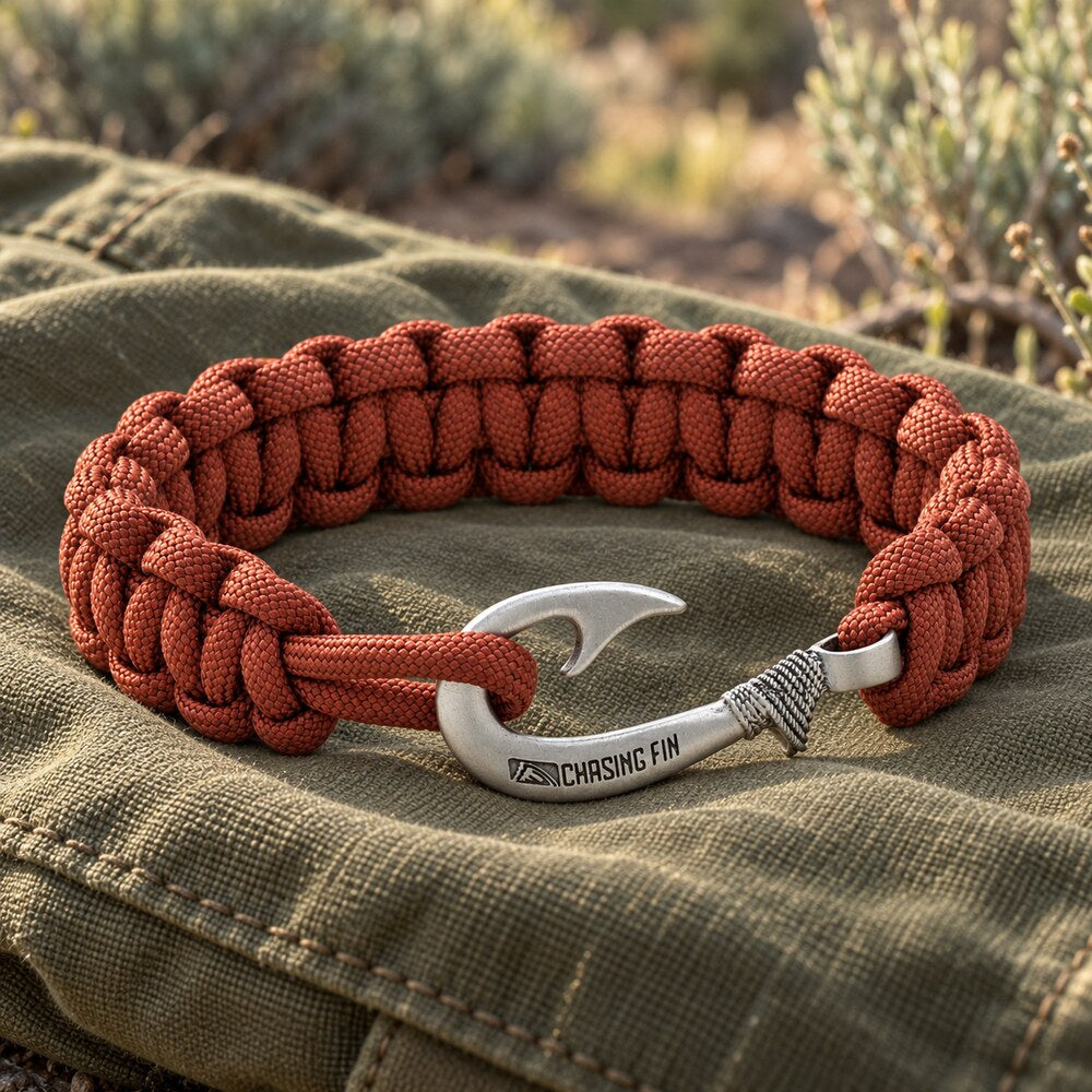 Rust Cobra Braid Fish Hook Bracelet
