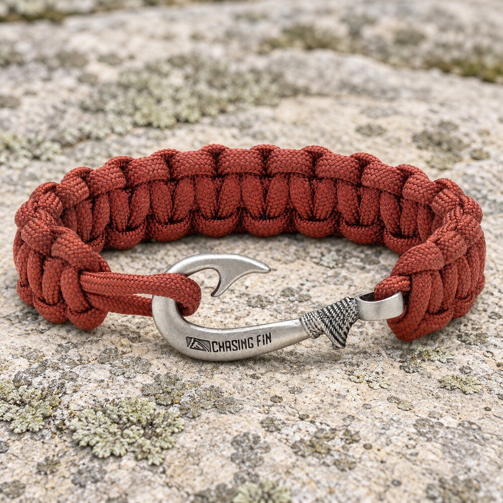 Rust Cobra Braid Fish Hook Bracelet