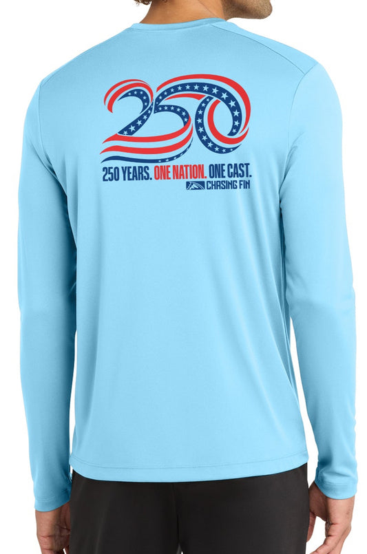 Chasing Fin Limited Edition America's 250th Anniversary Patriotic Performance Shirt Blue
