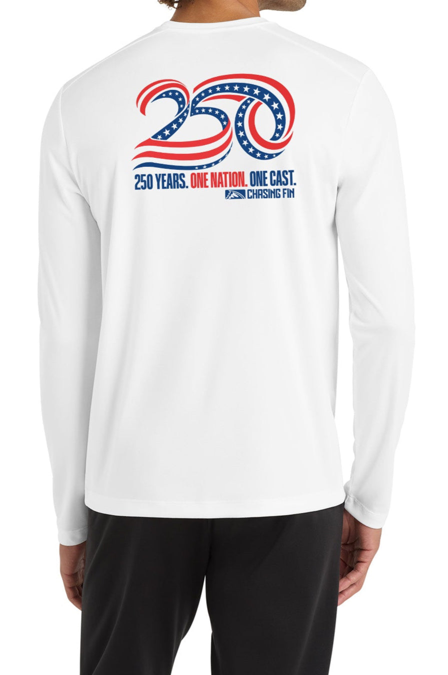 250th Anniversary One Nation Limited Edition Performance Shirt White - Chasing Fin America's