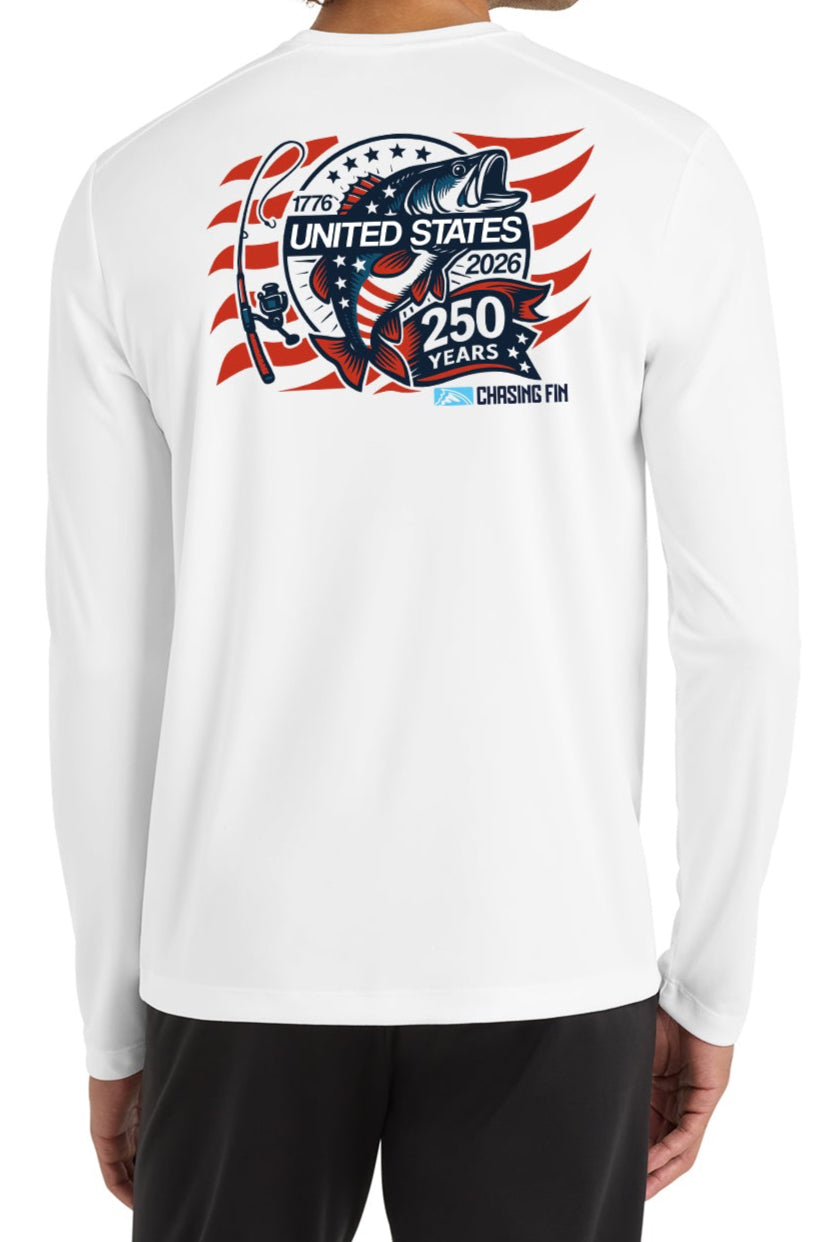 250th Anniversary Limited Edition Performance Shirt White - Chasing Fin America's