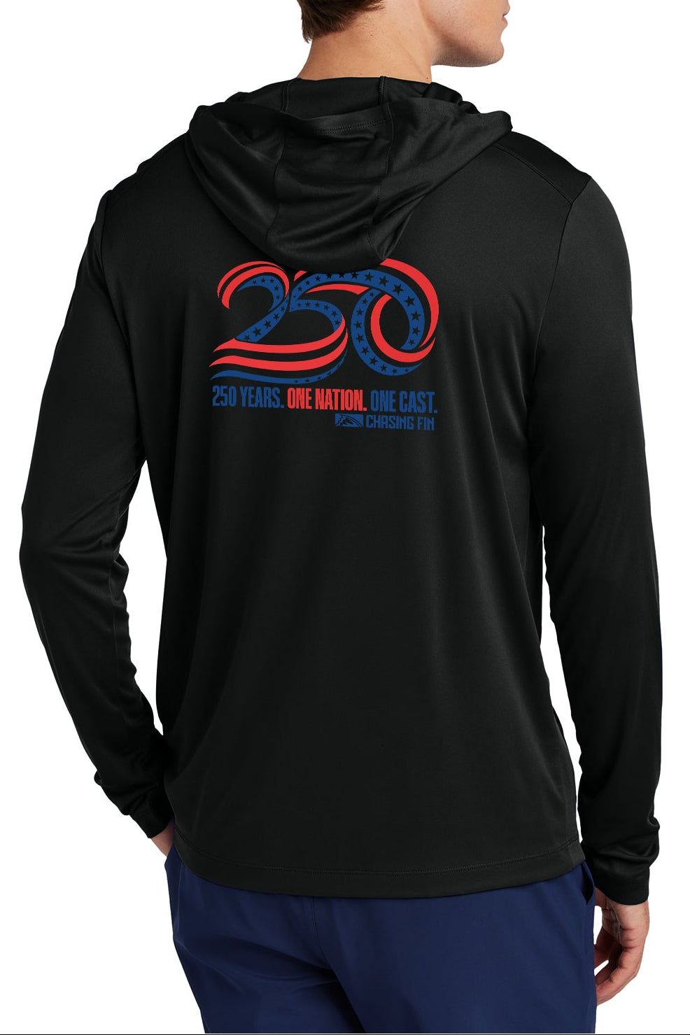 250th Anniversary One Nation Performance Shirt with Hoodie Black - Chasing Fin Limited Edition America's