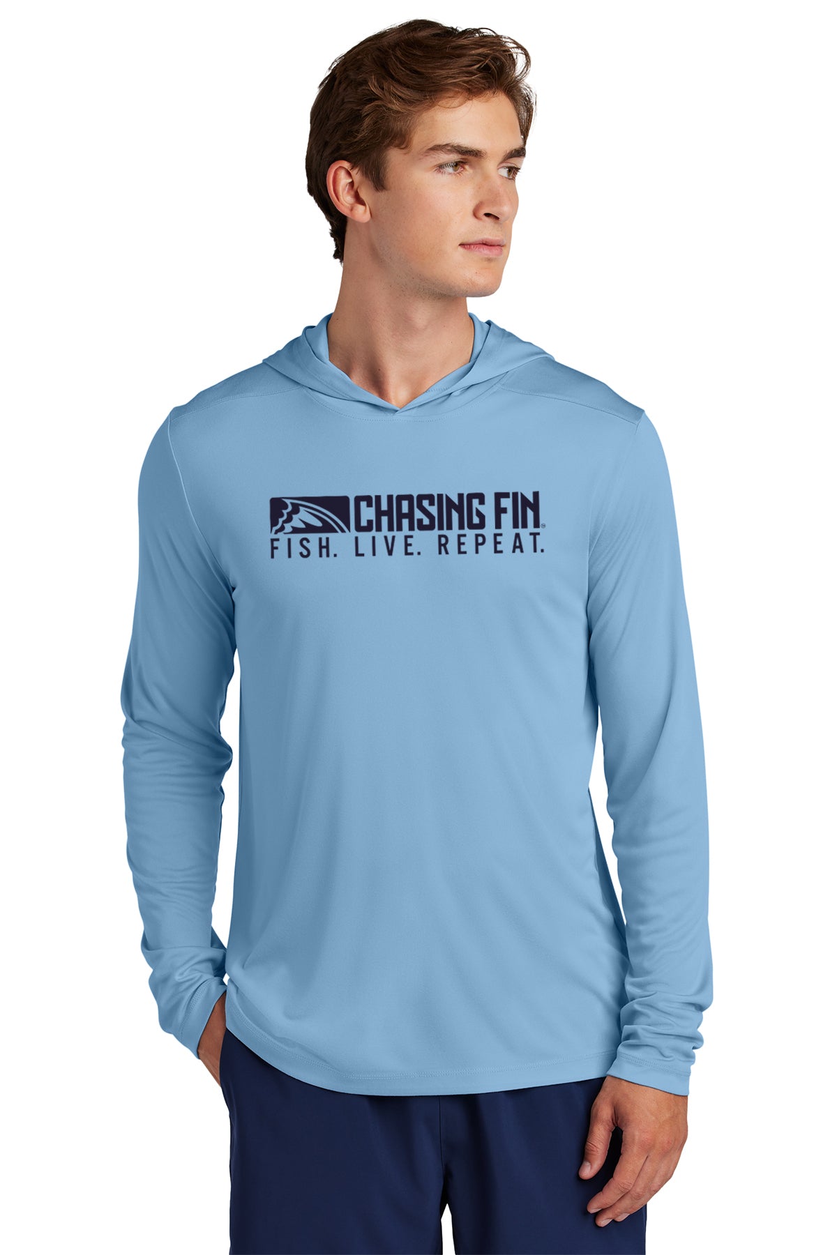 250th Anniversary One Nation Performance Hoodie Light Blue - Chasing Fin Limited Edition America's