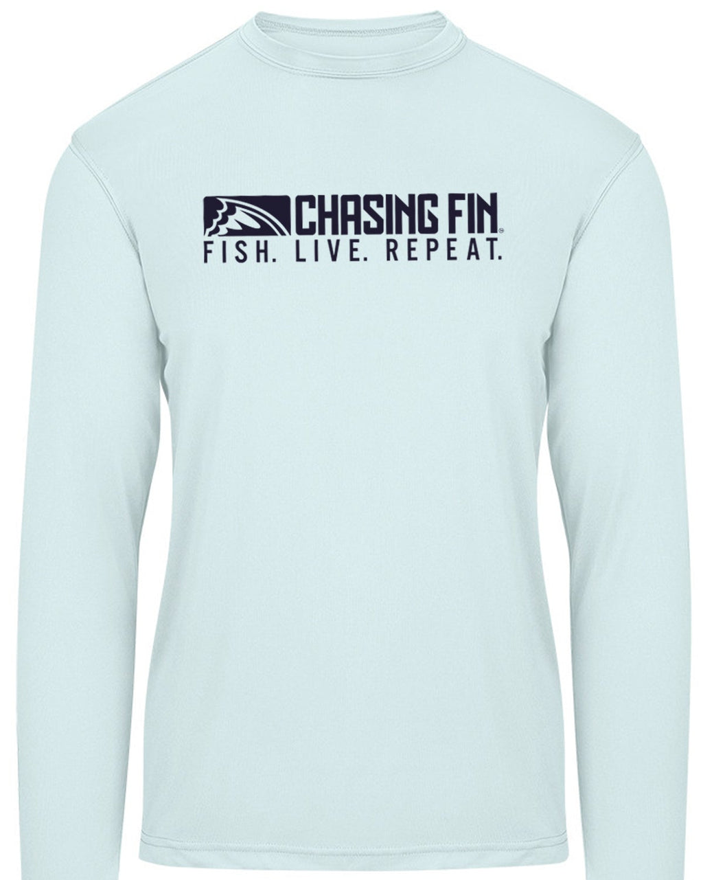 American Fish Flag Patriotic Performance Shirt (Arctic Blue)