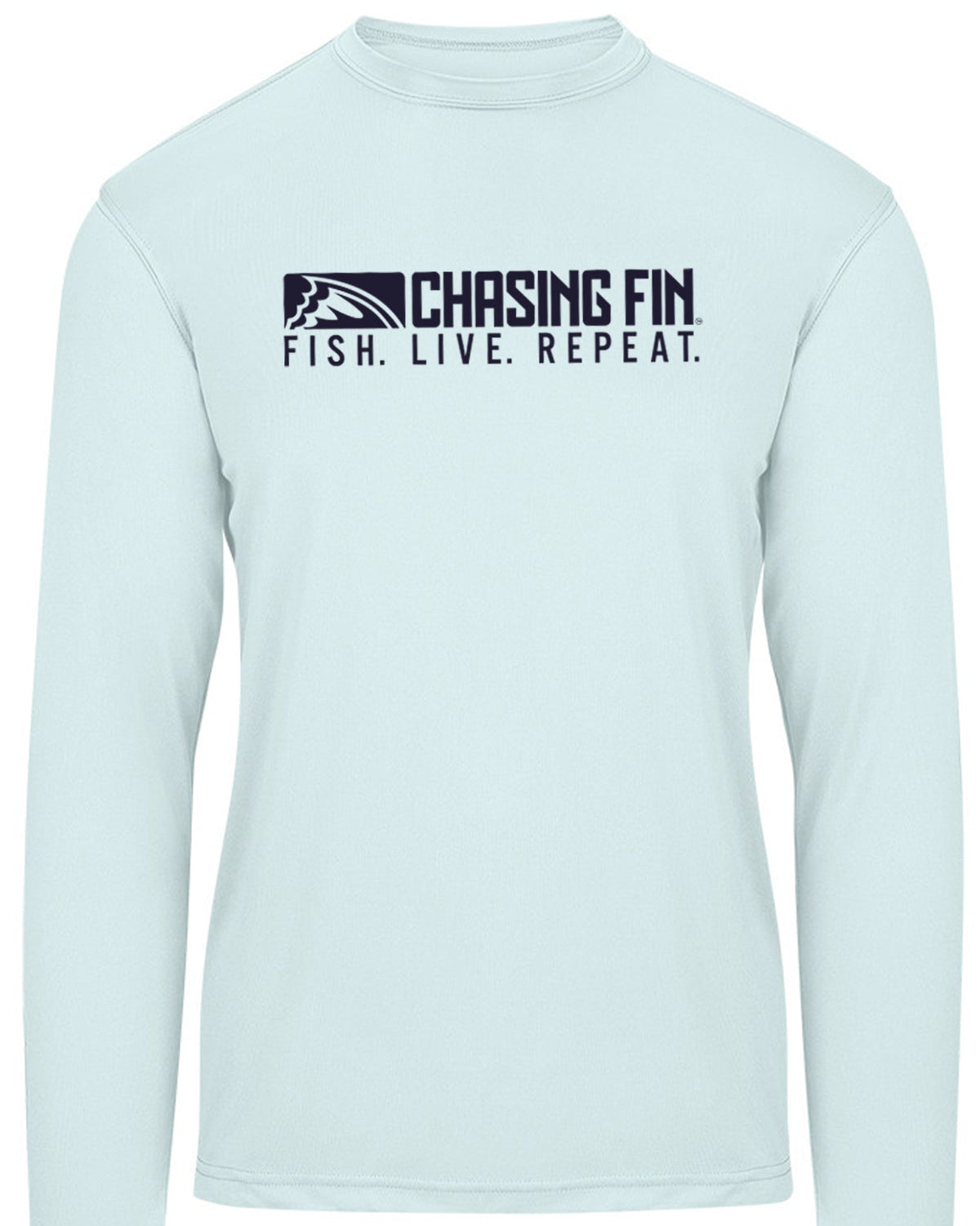 American Fish Flag Patriotic Performance Shirt (Arctic Blue)