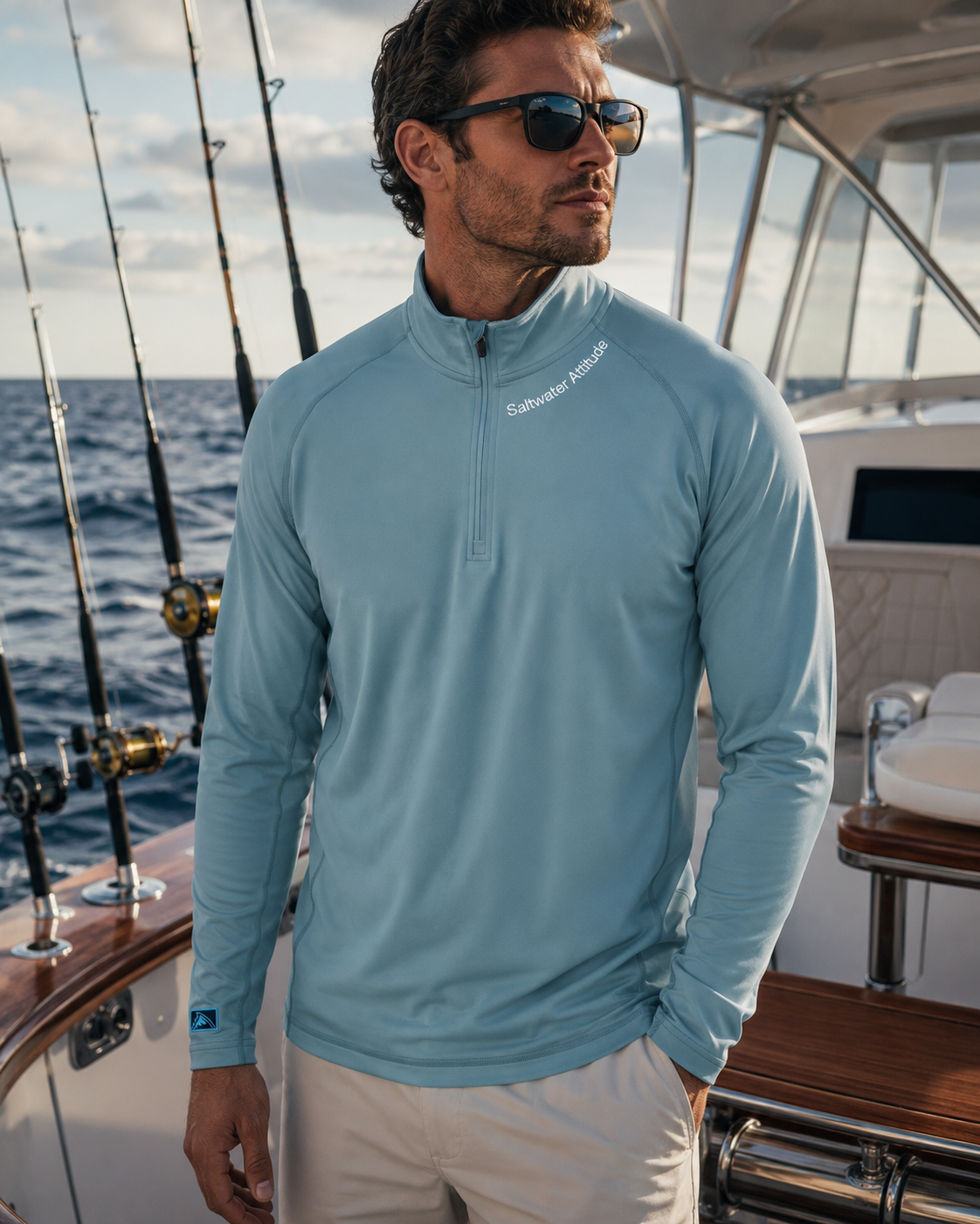 Saltwater Attitude -Performance Quarter Zip Pullover | UPF 50+ Outdoor
