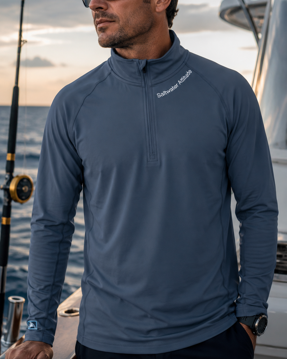 Saltwater Attitude -Performance Quarter Zip Pullover | UPF 50+ Outdoor
