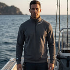 Saltwater Attitude - Fleece 1/4-Zip Pullover Sweatshirt | Unisex Cotton Blend Quarter Zip - Chasing Fin New Collection
