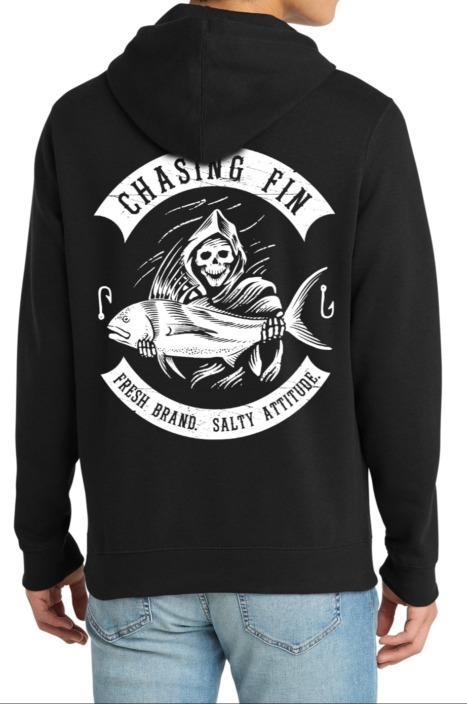Saltwater Reaper Fleece Pullover Hoodie- New arrival
