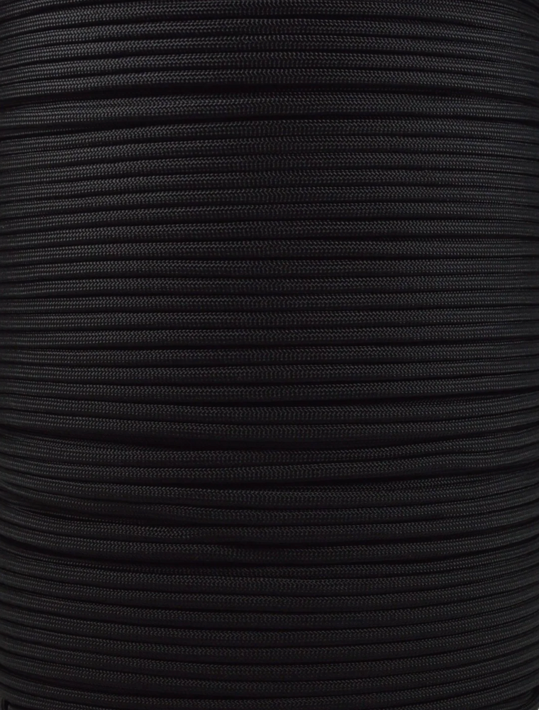 550 Paracord Made in the U.S.A. (Jet Black) 100 Ft.