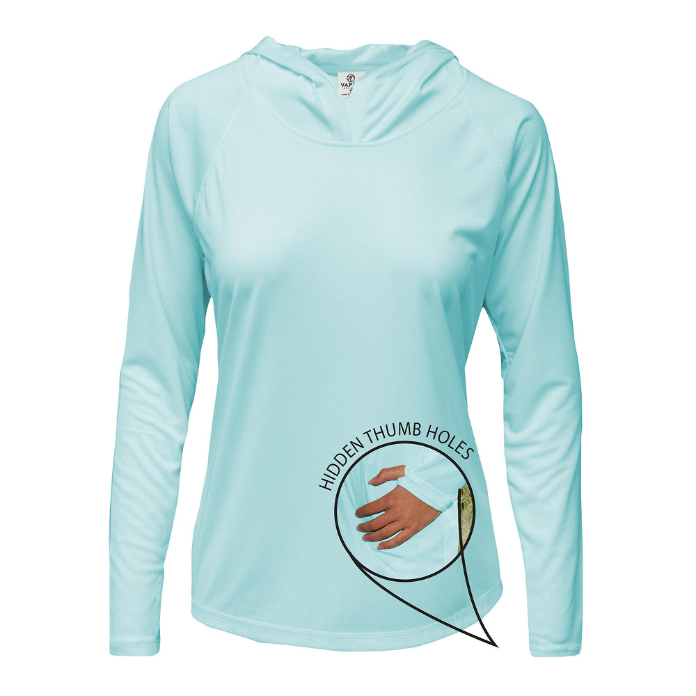 Small Lake. Big Ego - Ladies Solar Performance Hoodie - Chasing Fin New Collection