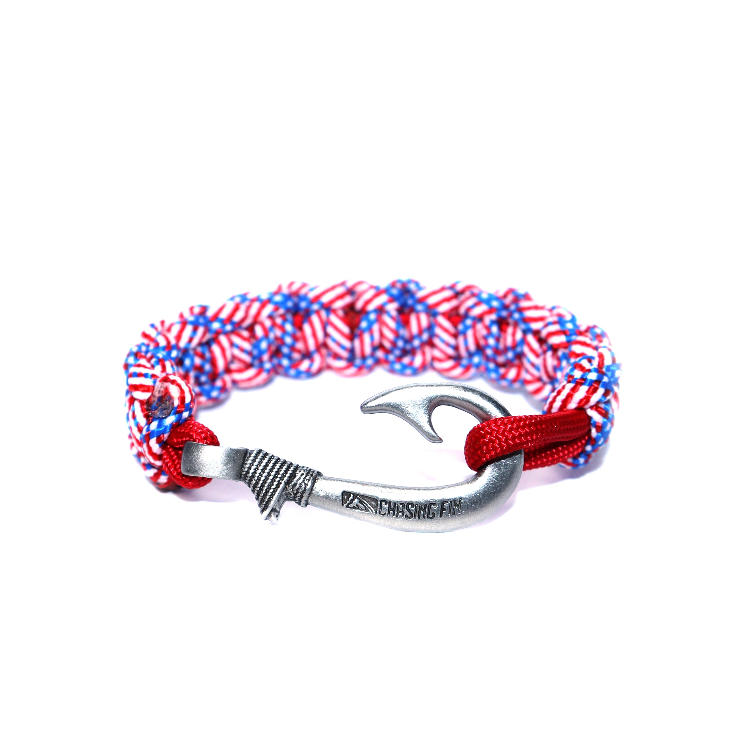 Stars & Stripes Cobra Braid Fish Hook Bracelet
